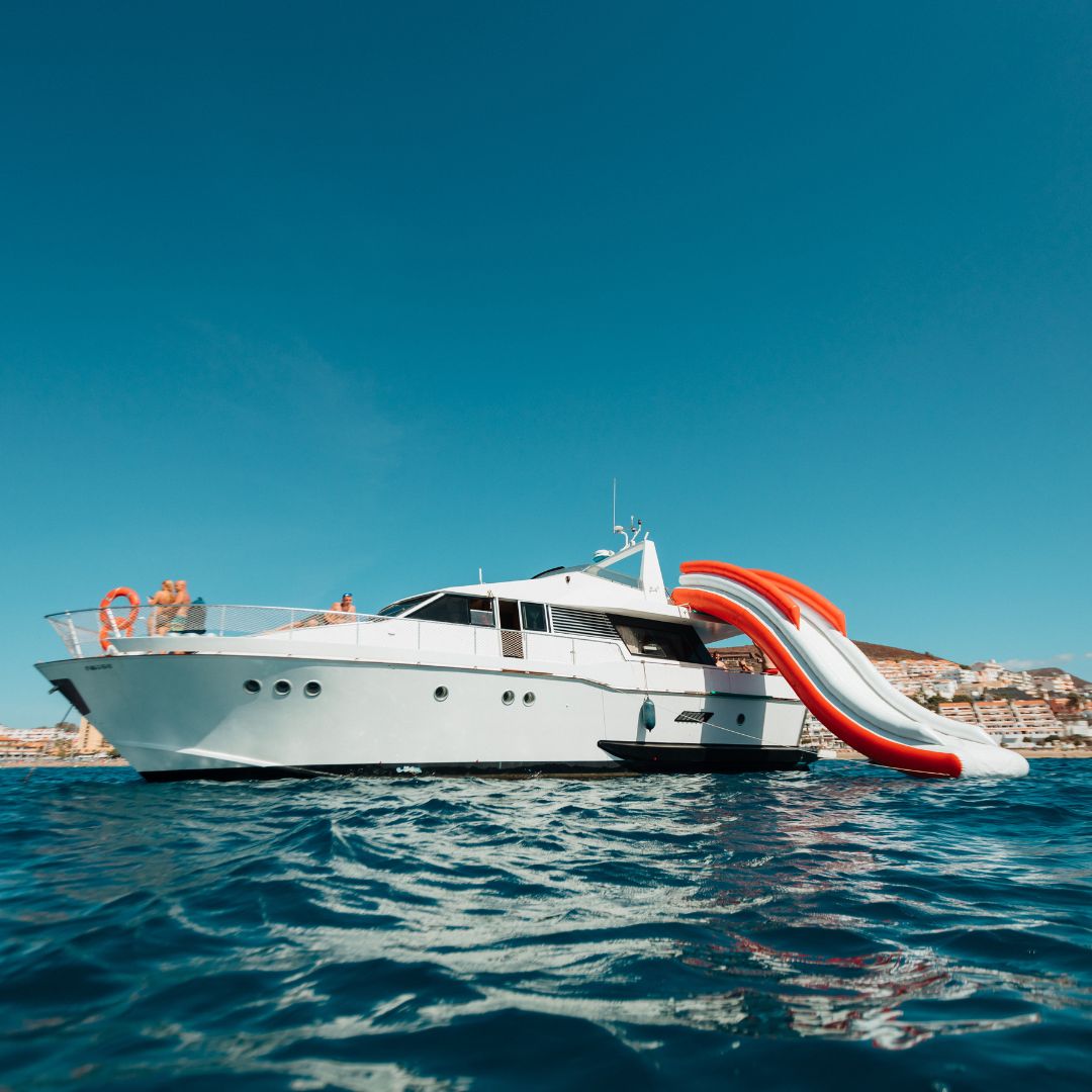 tenerife yacht with waterslide